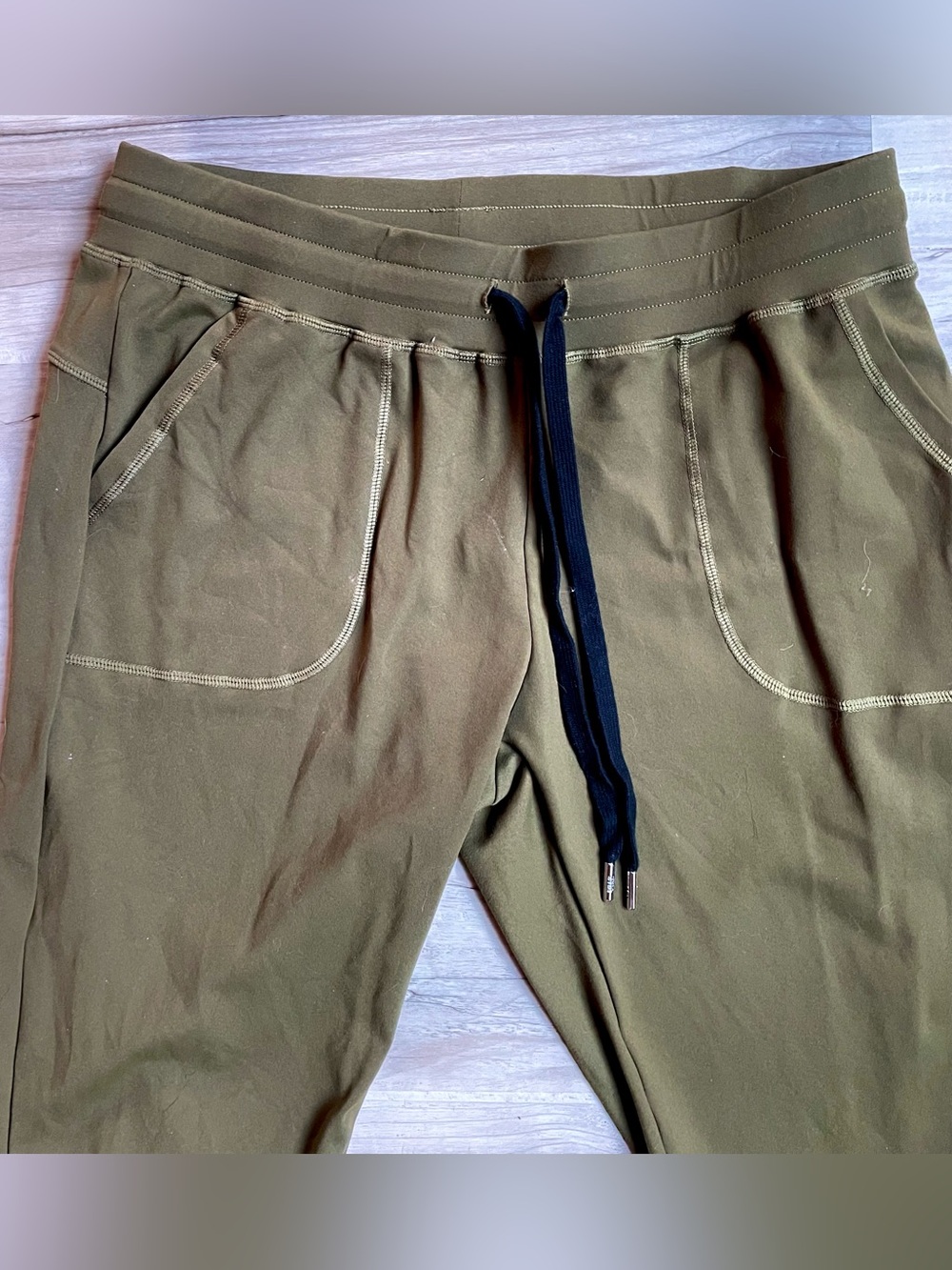 ZYIA Olive Green Track Joggers with Drawstring Waist Active set - Picture 3 of 16